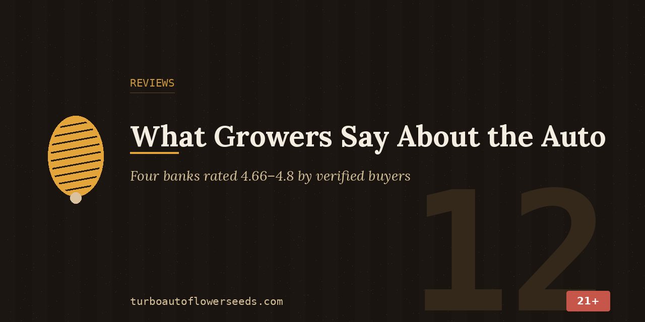Reviews title card summarising four seed banks rated 4.66 to 4.8 out of 5 by verified buyers
